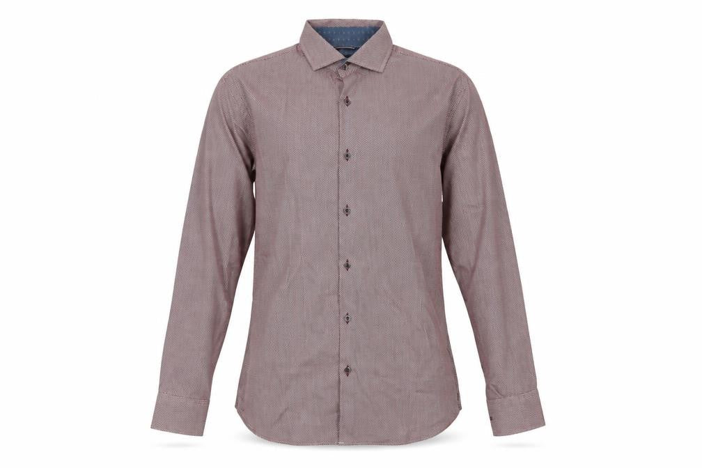 Jeff Banks Men's Red Geometric Shirt, Size M, Long Sleeve