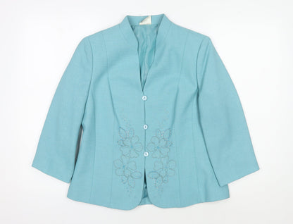 Eastex Women's Blue Floral Blazer Size 10