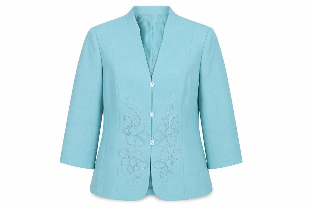 Eastex Women's Blue Floral Blazer Size 10