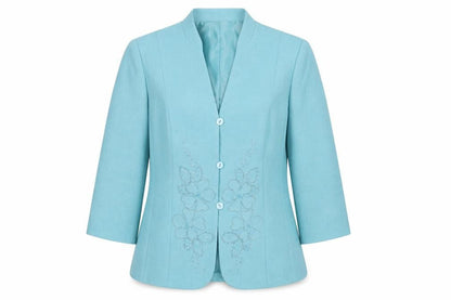 Eastex Women's Blue Floral Blazer Size 10