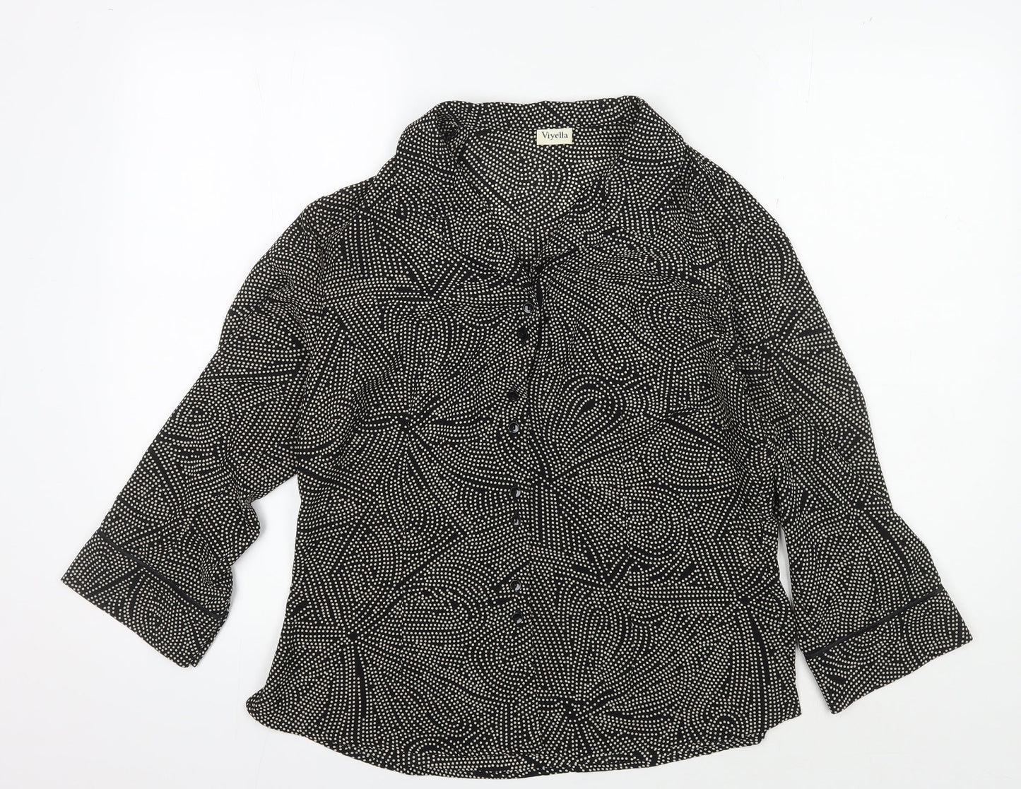 Viyella Women's Black Polka Dot Blouse, Size 12