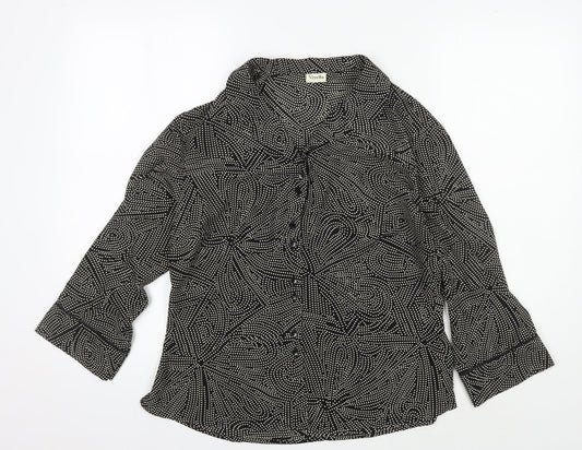 Viyella Women's Black Polka Dot Blouse, Size 12