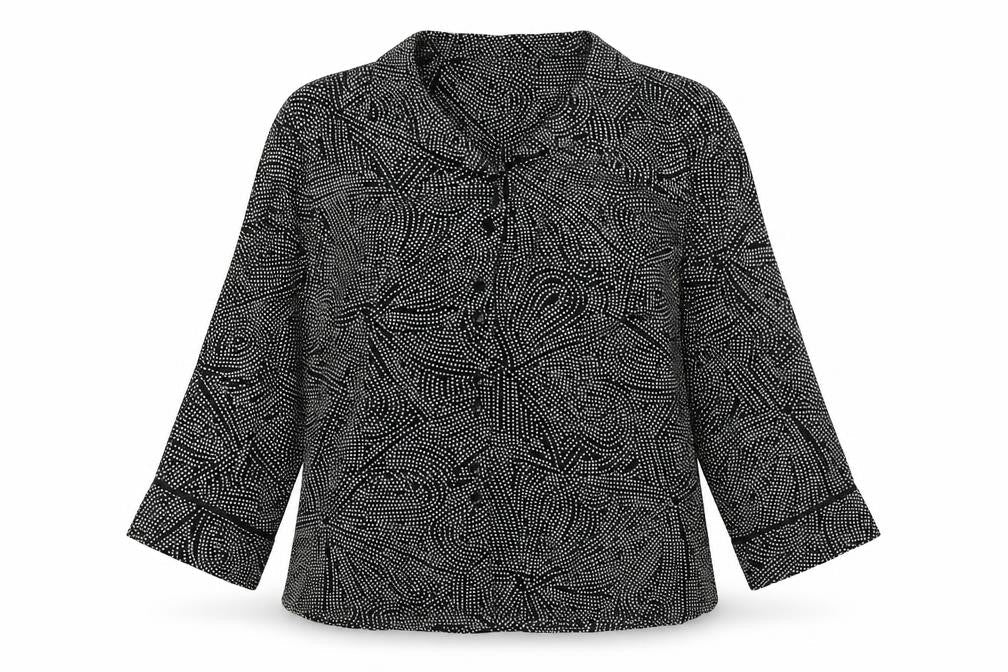 Viyella Women's Black Polka Dot Blouse, Size 12