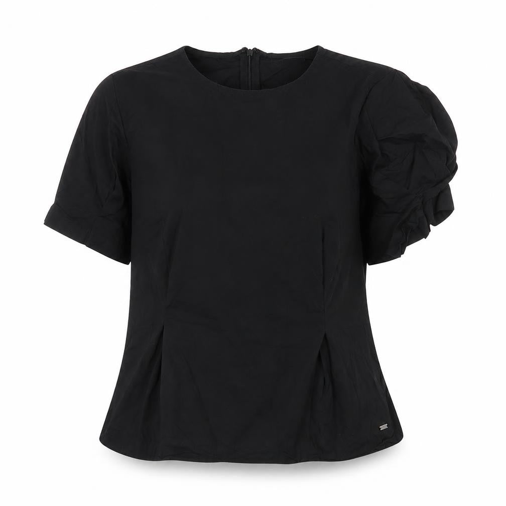DKNY Women's Black XS Puff Sleeve Blouse