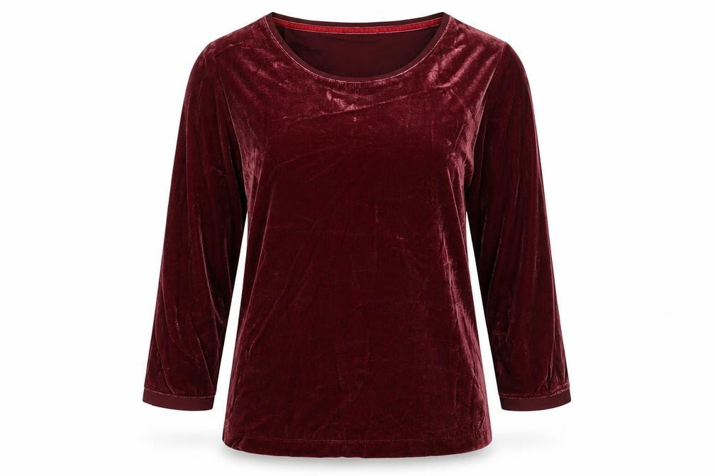 White Stuff Women's Red Velvet Blouse UK 10