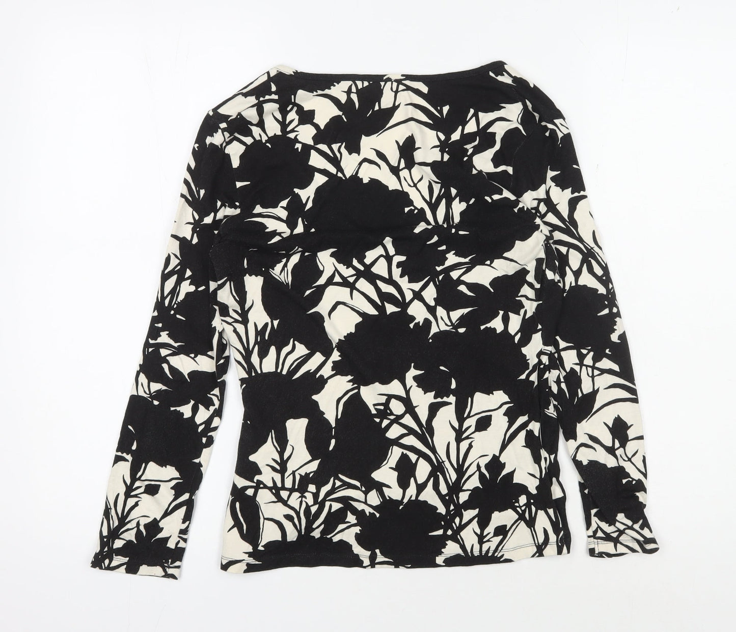 Phase Eight Women's Black Floral Wrap Blouse Size 12