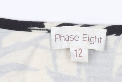 Phase Eight Women's Black Floral Wrap Blouse Size 12
