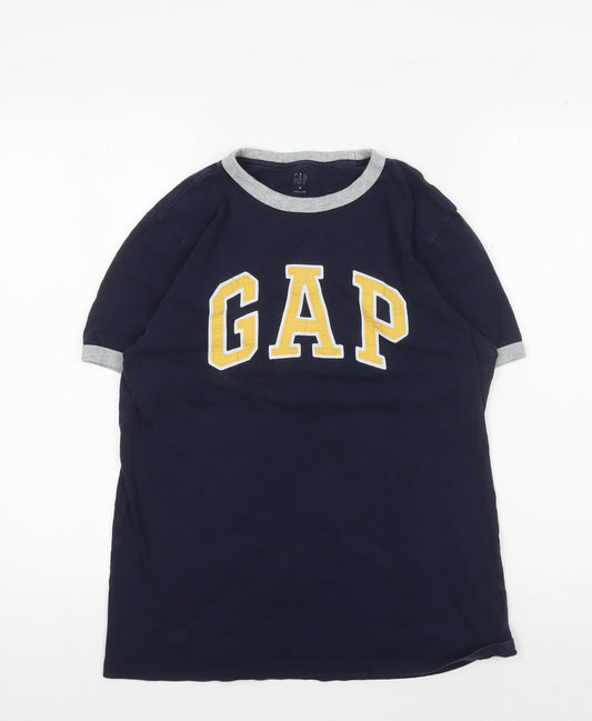 GAP Men's Blue College Logo T-Shirt, Size S