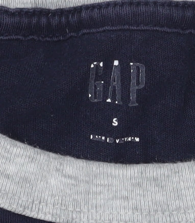 GAP Men's Blue College Logo T-Shirt, Size S