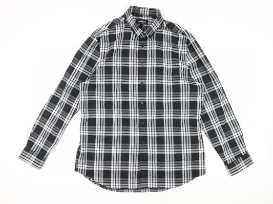 Express Men's Plaid Slim Fit Long Sleeve Shirt L