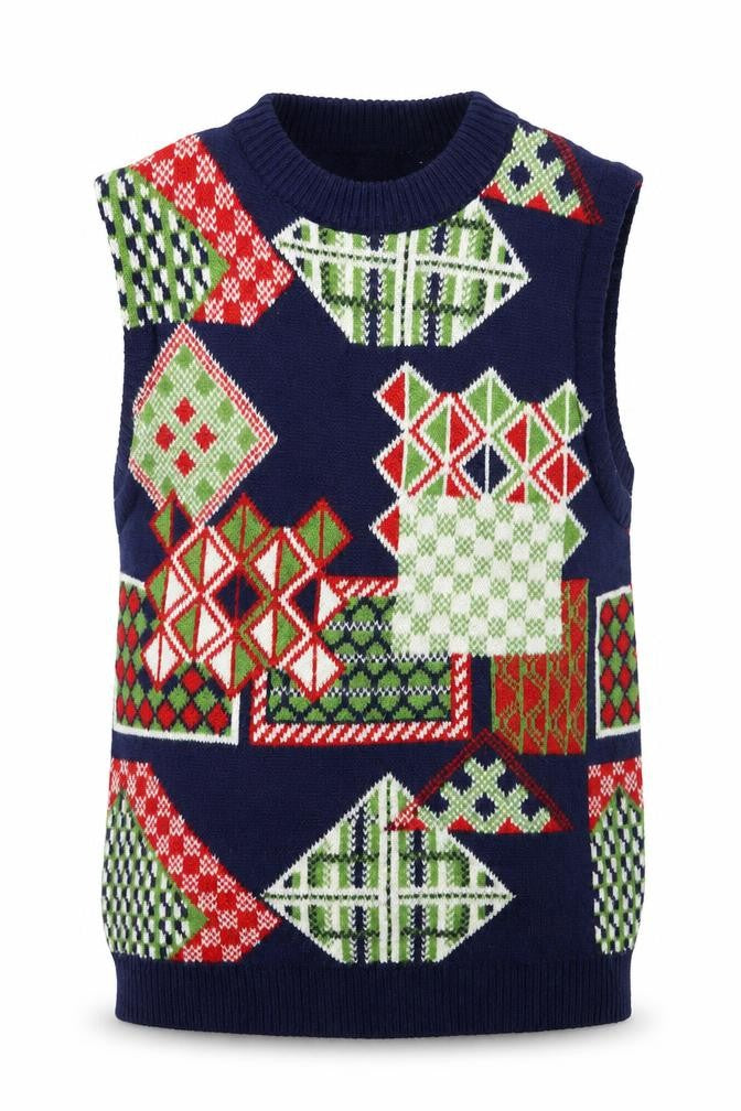 Vintage XS Unisex Geometric Knit Vest