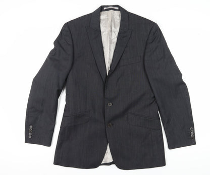Additional front view of Alexandre Men's Grey Wool Suit Jacket 38R Regular Formal
