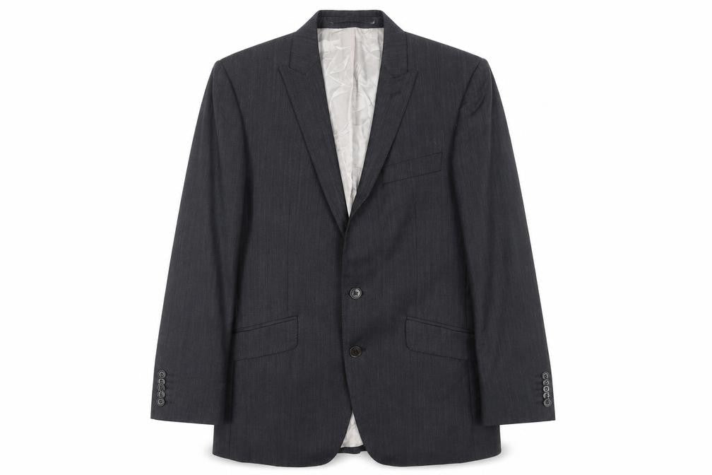 Alexandre Men's Grey Wool Suit Jacket 38R Regular Formal