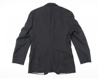 Back view of Alexandre Men's Grey Wool Suit Jacket 38R Regular Formal