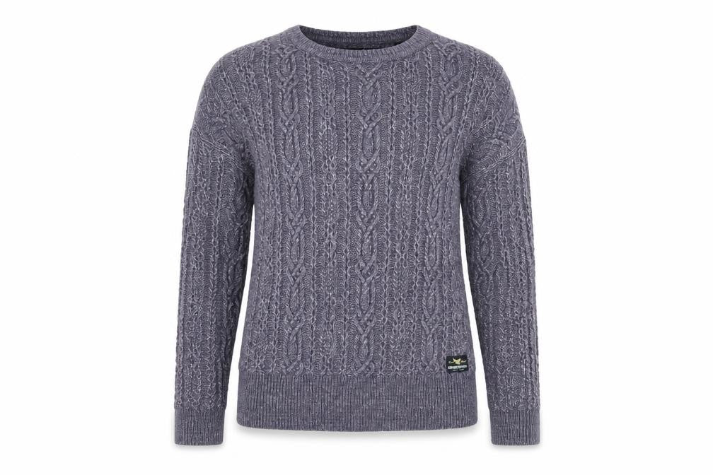 Superdry Women's Grey Pullover Jumper, Size S, Cable-Knit