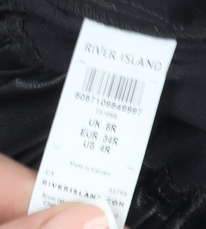 River Island Women's Black High Rise Trousers - Size 8R