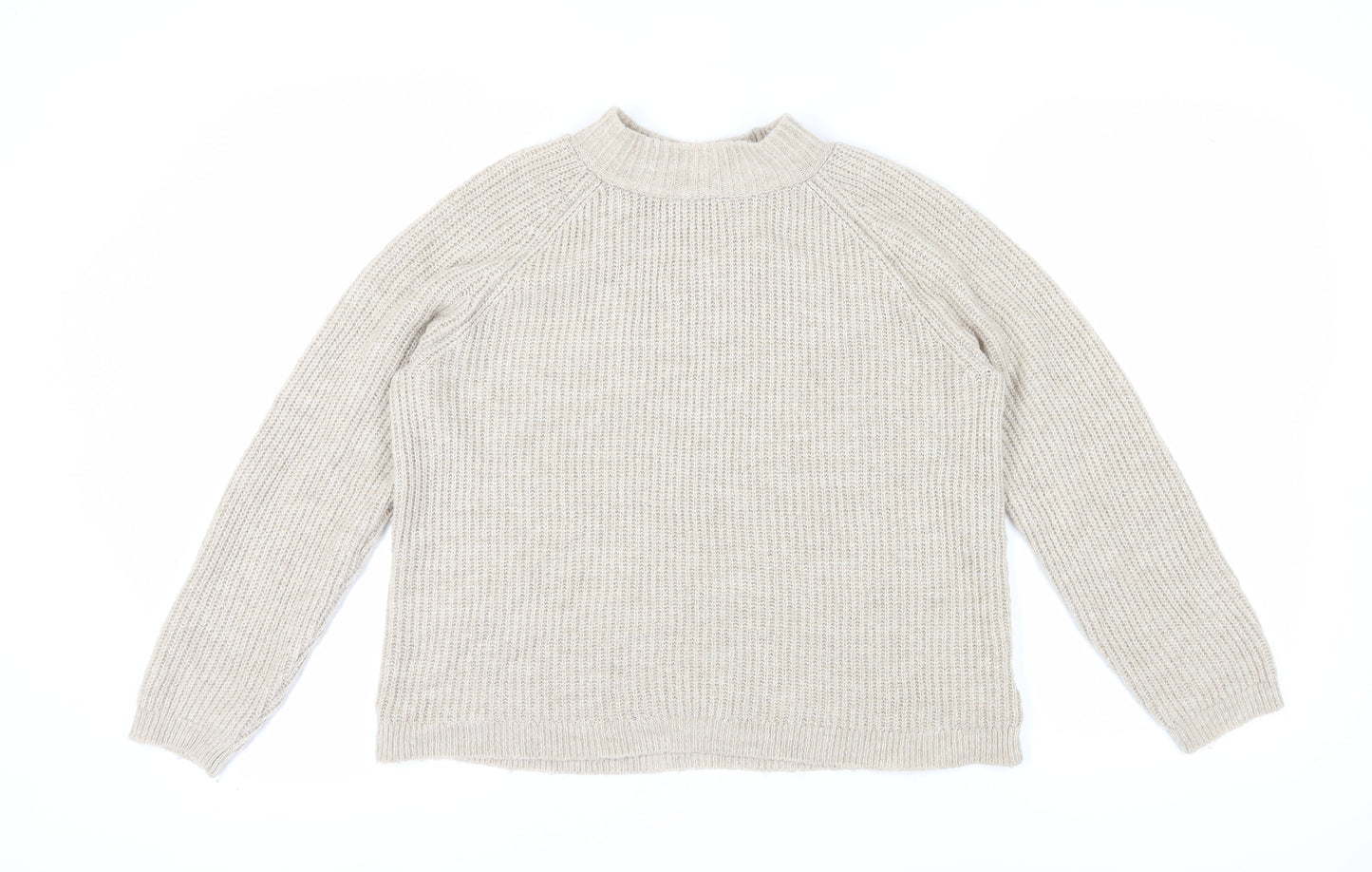 ONLY Beige Women's Mock Neck Pullover Jumper M