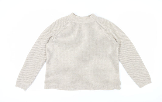 ONLY Beige Women's Mock Neck Pullover Jumper M