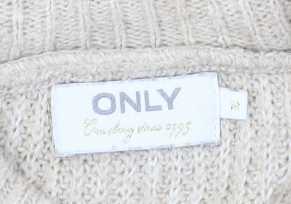 Brand and care label for Only Beige Women's Mock Neck jumper M