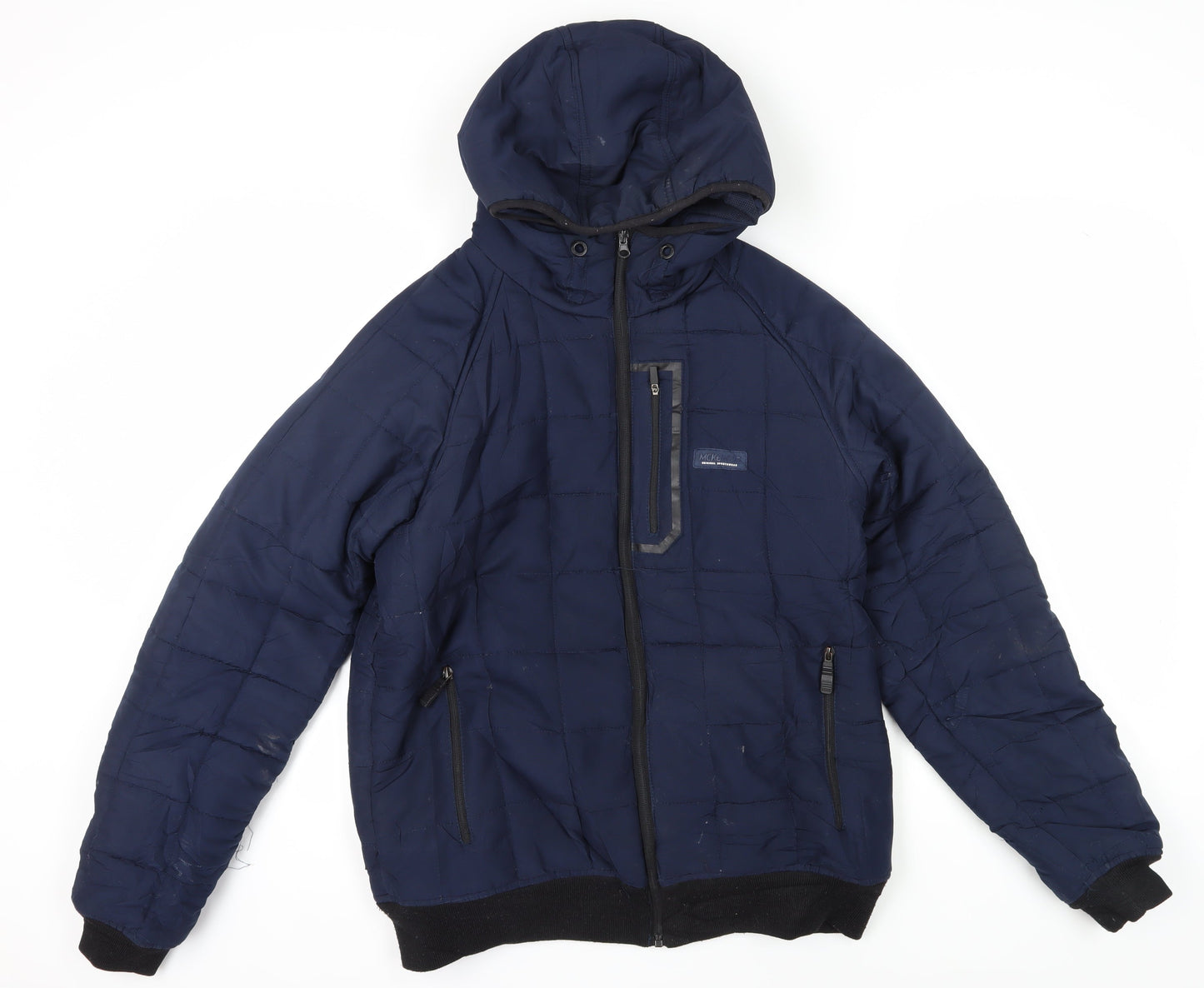 McKenzie Men's Blue Hooded Puffer Jacket Sz S