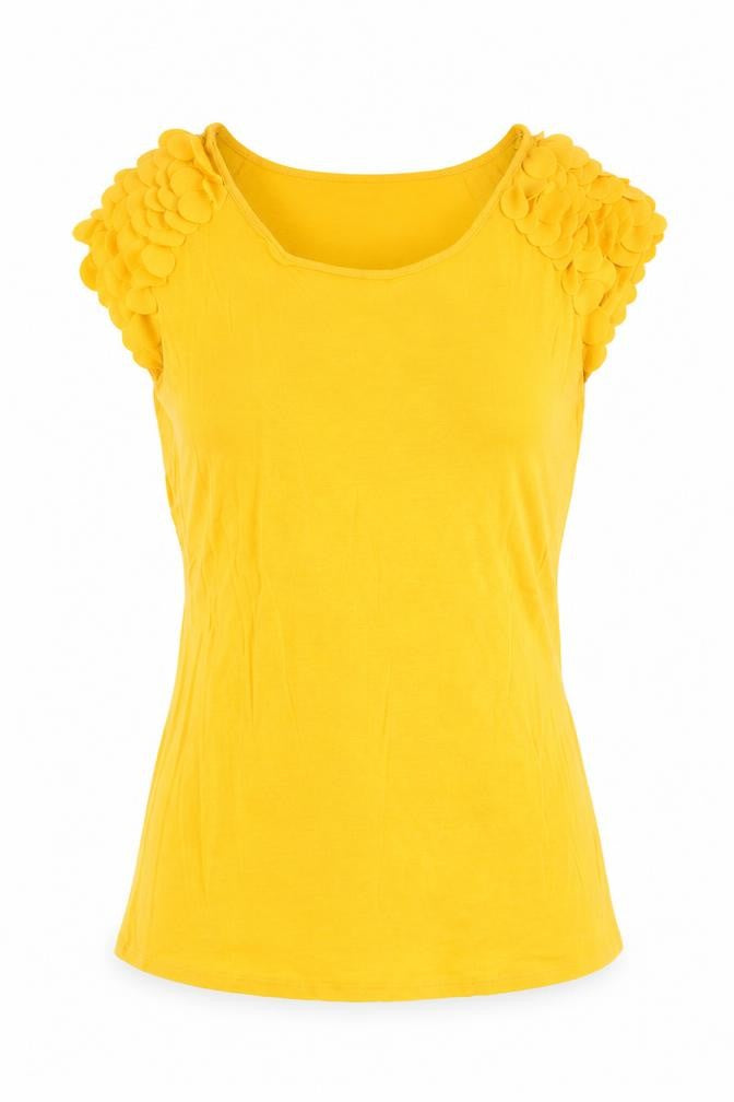 Ted Baker Women's Yellow XS Ruffle Sleeve Blouse