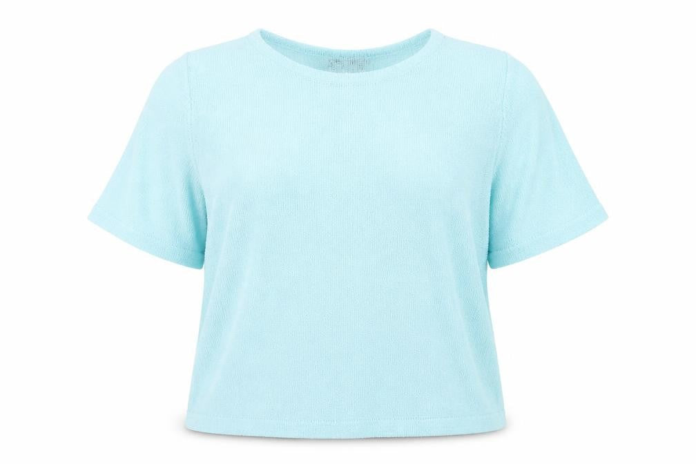 Honor Millburn Women's Blue Plus V-Neck Crochet Blouse