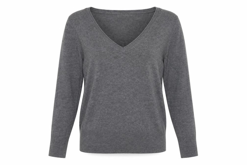 Selection by S.Oliver Grey V-Neck Pullover, Women, Size 12