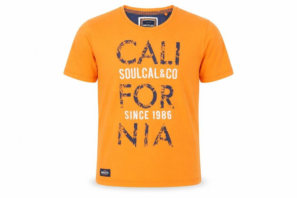 SoulCal Boys Orange T-Shirt California Print 13 Years