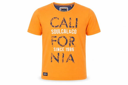 SoulCal Boys Orange T-Shirt California Print 13 Years