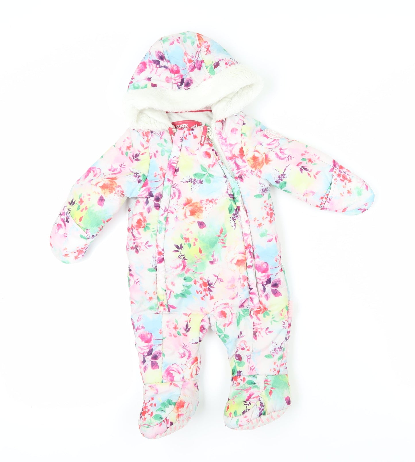 Puffa Unisex Baby Snowsuit 0-3M Multicoloured Floral Winter