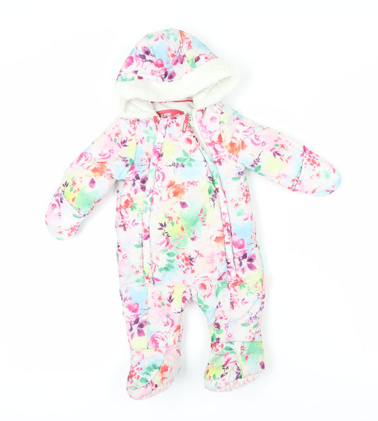 Puffa Unisex Baby Snowsuit 0-3M Multicoloured Floral Winter