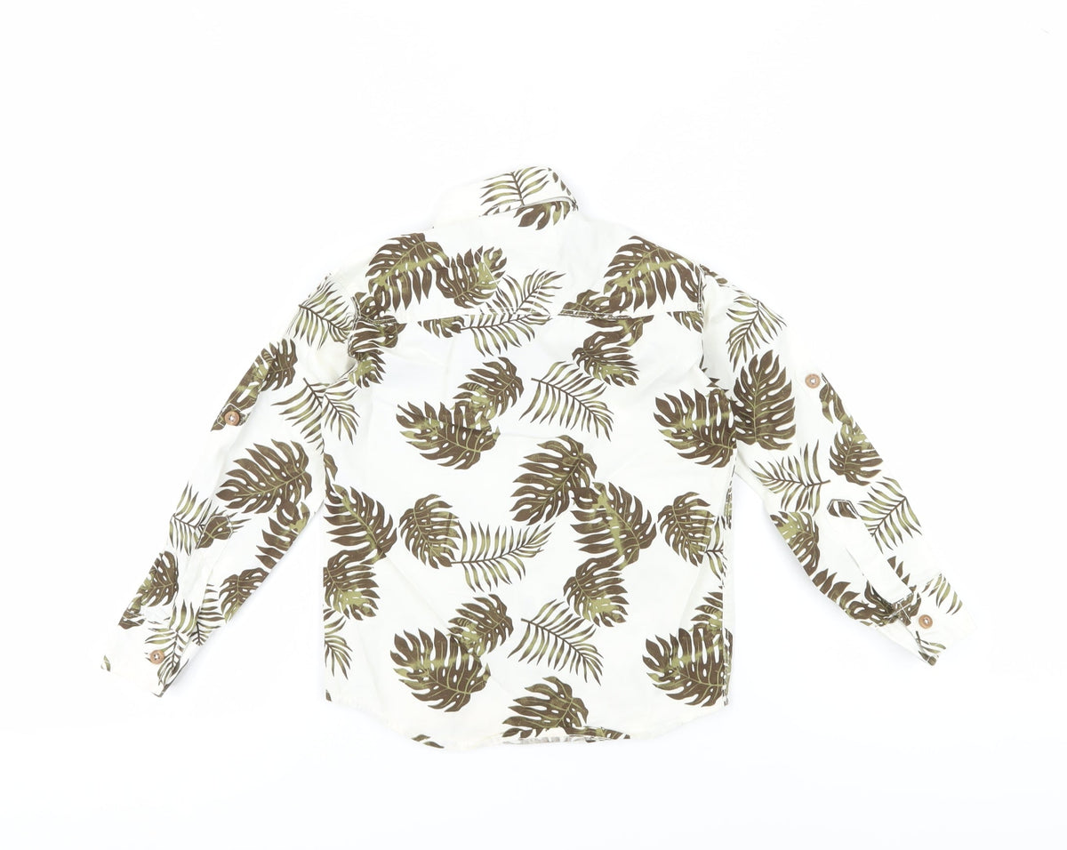 Tommy Hilfiger Boys White Floral Button-Up Shirt, 14 Years