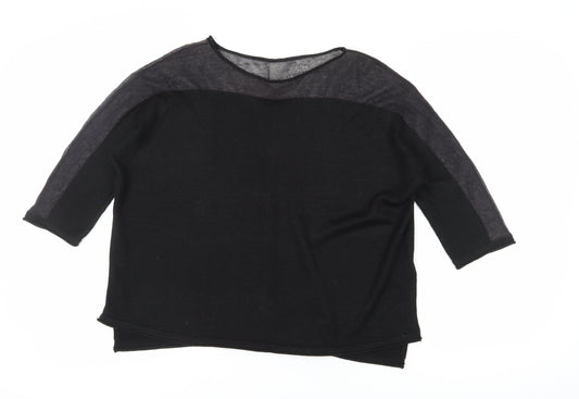 Phase Eight Women's Black Knit 3/4 Sleeve Top M