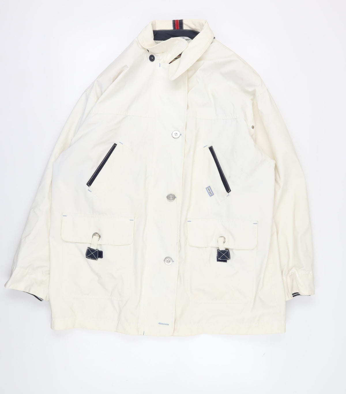 C&A Womens Ivory Retro Sports Waterproof Jacket, , Size 18