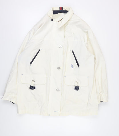 C&A Womens Ivory Retro Sports Waterproof Jacket, , Size 18