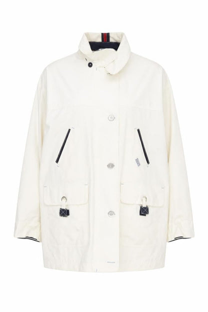C&A Womens Ivory Retro Sports Waterproof Jacket, , Size 18