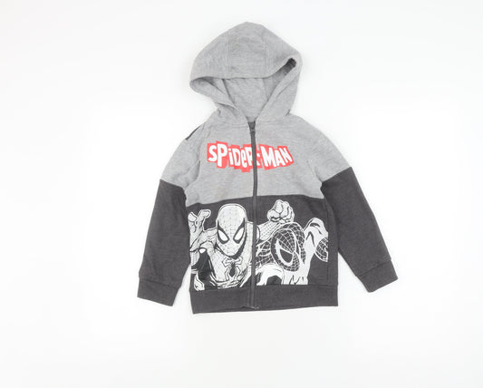 Marvel Boys Grey Spider-Man Hoodie 5-6 Years Full Zip