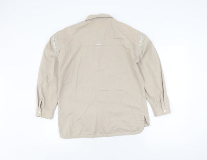 River Island Teens Beige Embroidered Button-Up Shirt