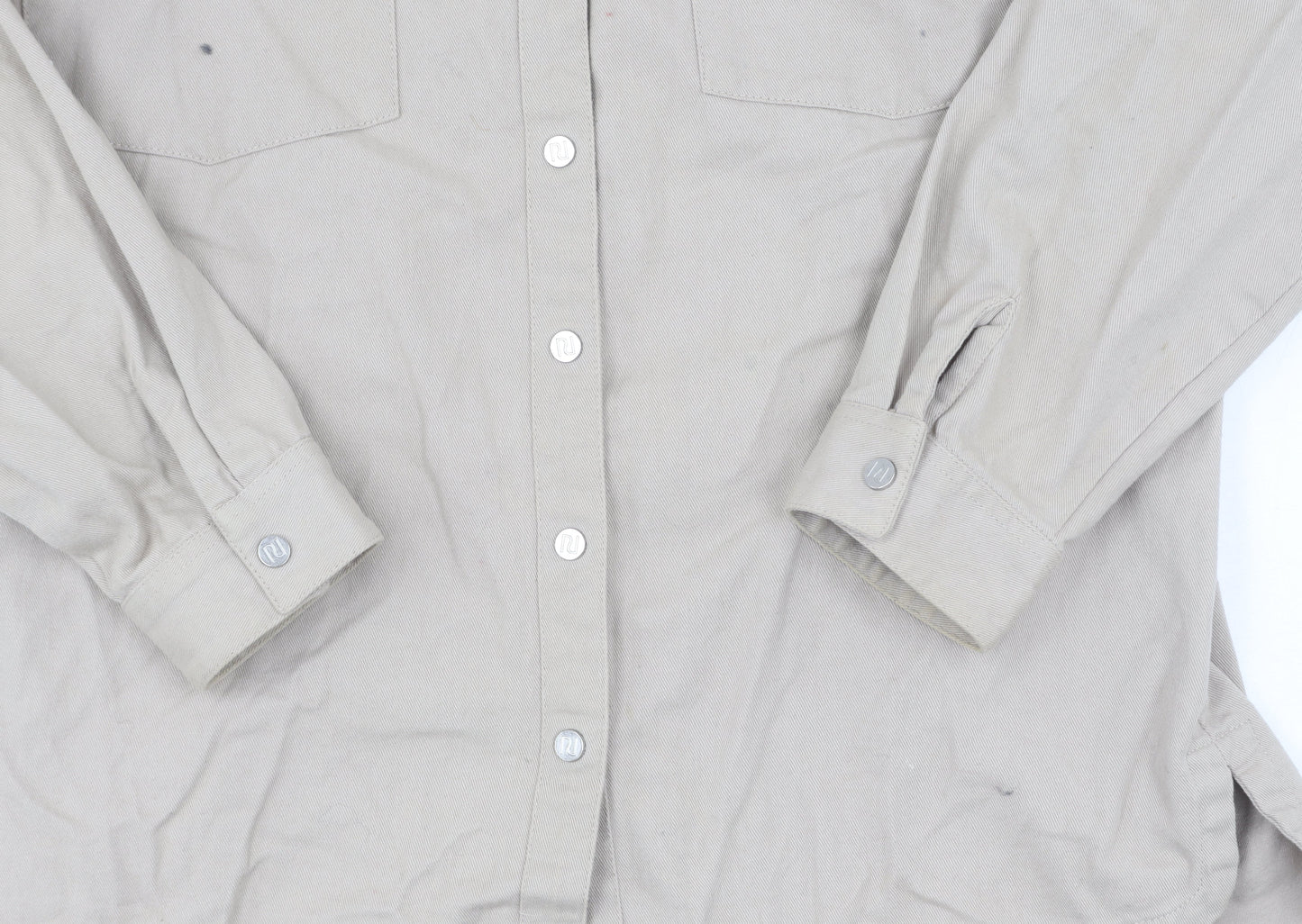 River Island Teens Beige Embroidered Button-Up Shirt