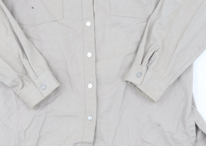 River Island Teens Beige Embroidered Button-Up Shirt