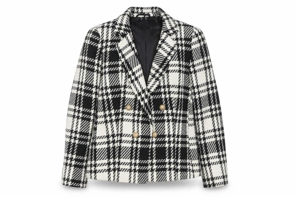 New Look Women's Black Check Blazer Size 10 Lined