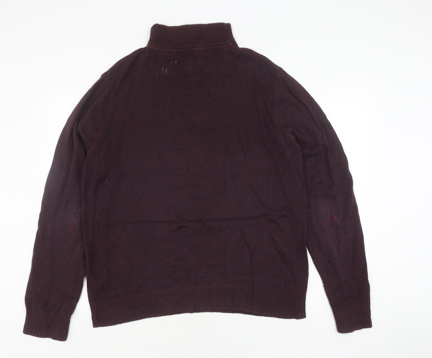 FatFace Men's Purple Full Zip Wool Jumper, Size L