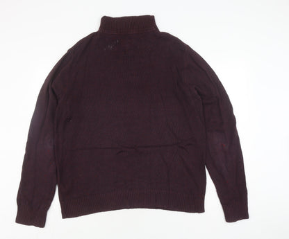 FatFace Men's Purple Full Zip Wool Jumper, Size L