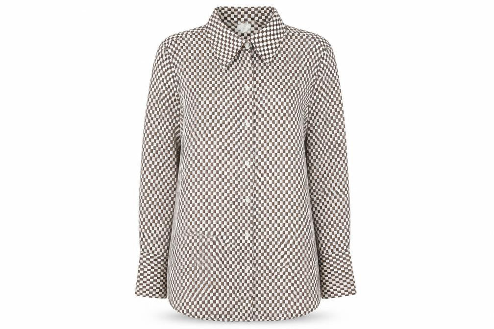 H&M Women's Multicoloured Geometric Button-Up Shirt M