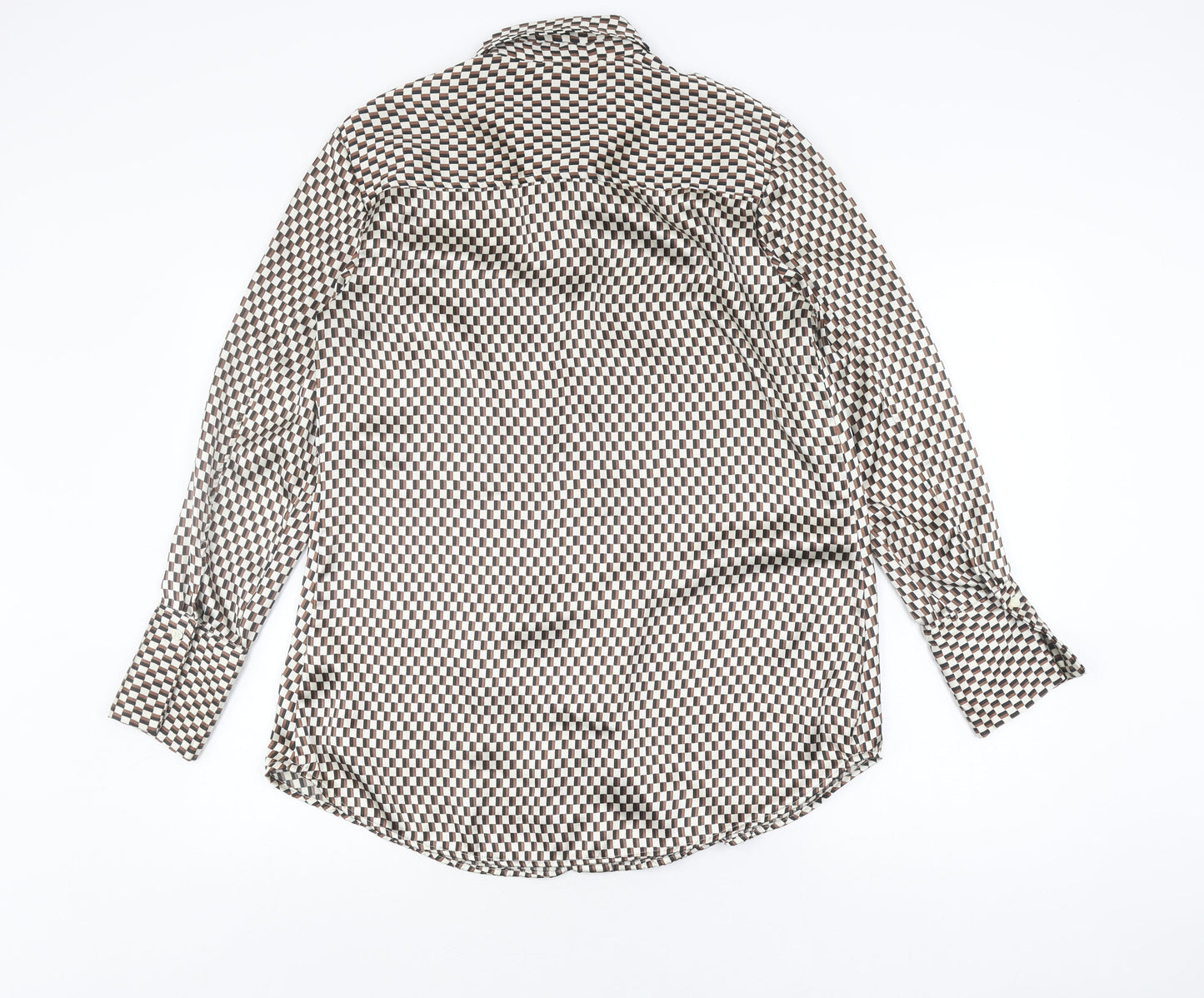 H&M Women's Multicoloured Geometric Button-Up Shirt M