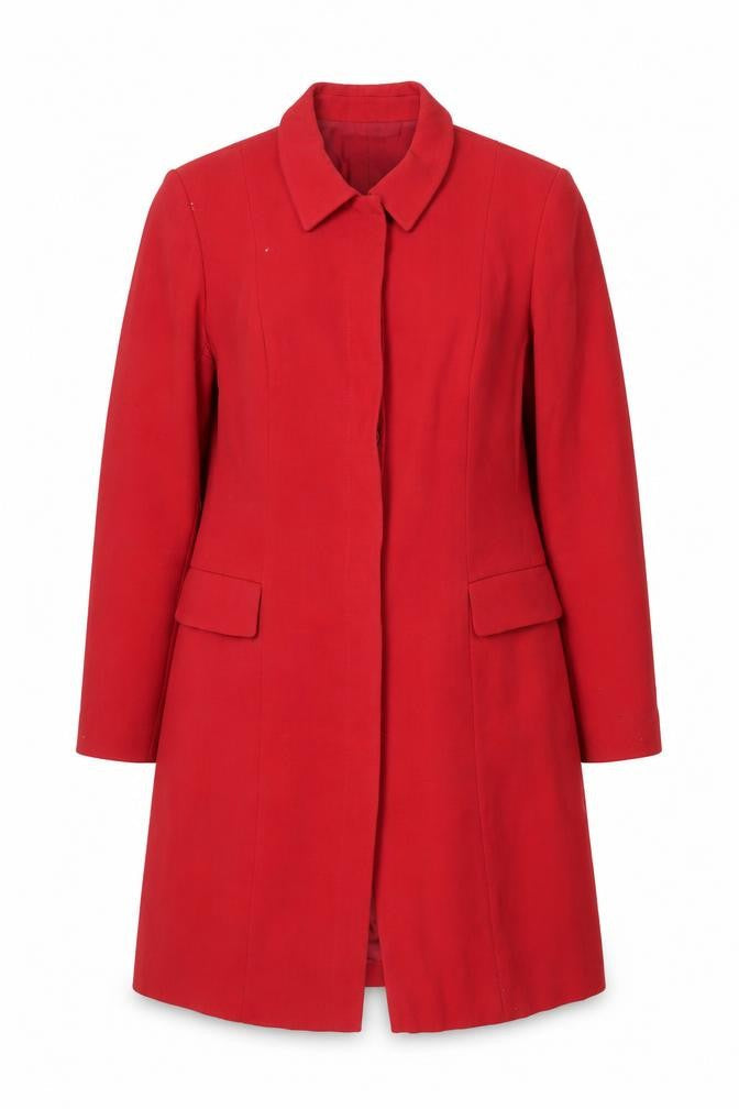 Episode Women's Red Wool Long Coat Size 14