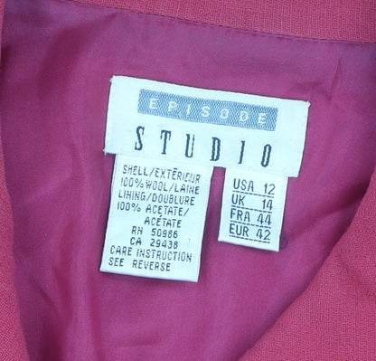 Episode Women's Red Wool Long Coat Size 14