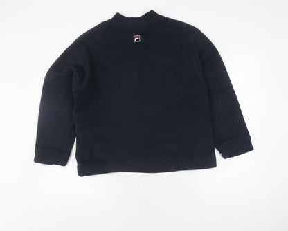 Fila Womens Black V-Neck Pullover Sweatshirt Size S
