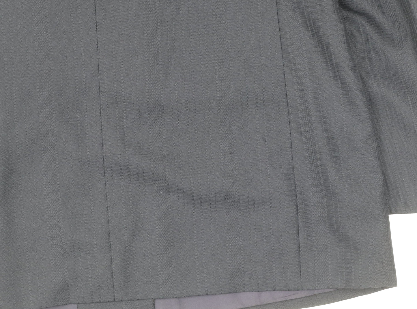 Baumler Men's Black Double Breasted Striped Tweed Suit Jacket Size 42.5