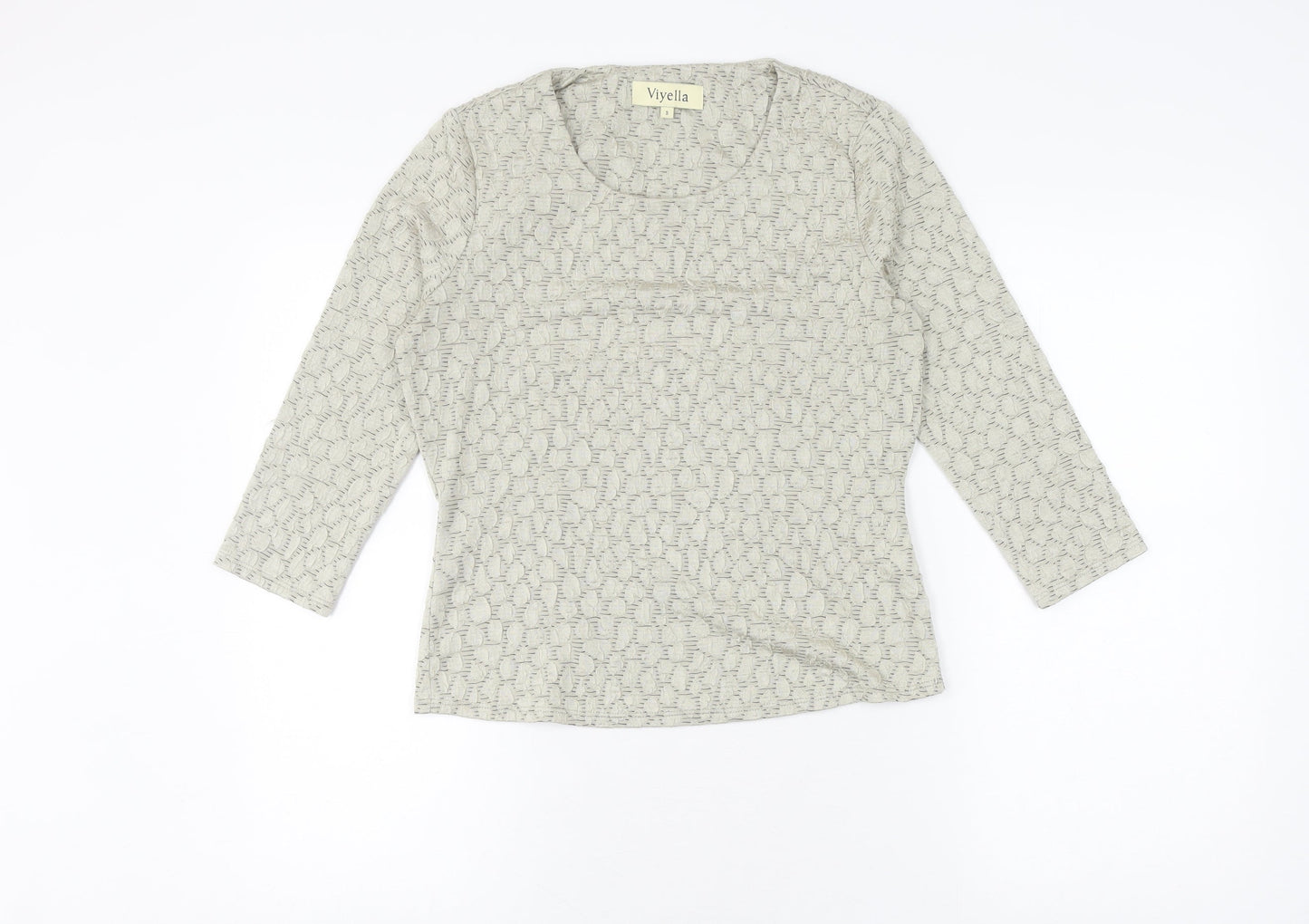 Viyella Women's Grey Round Neck Blouse, Size S
